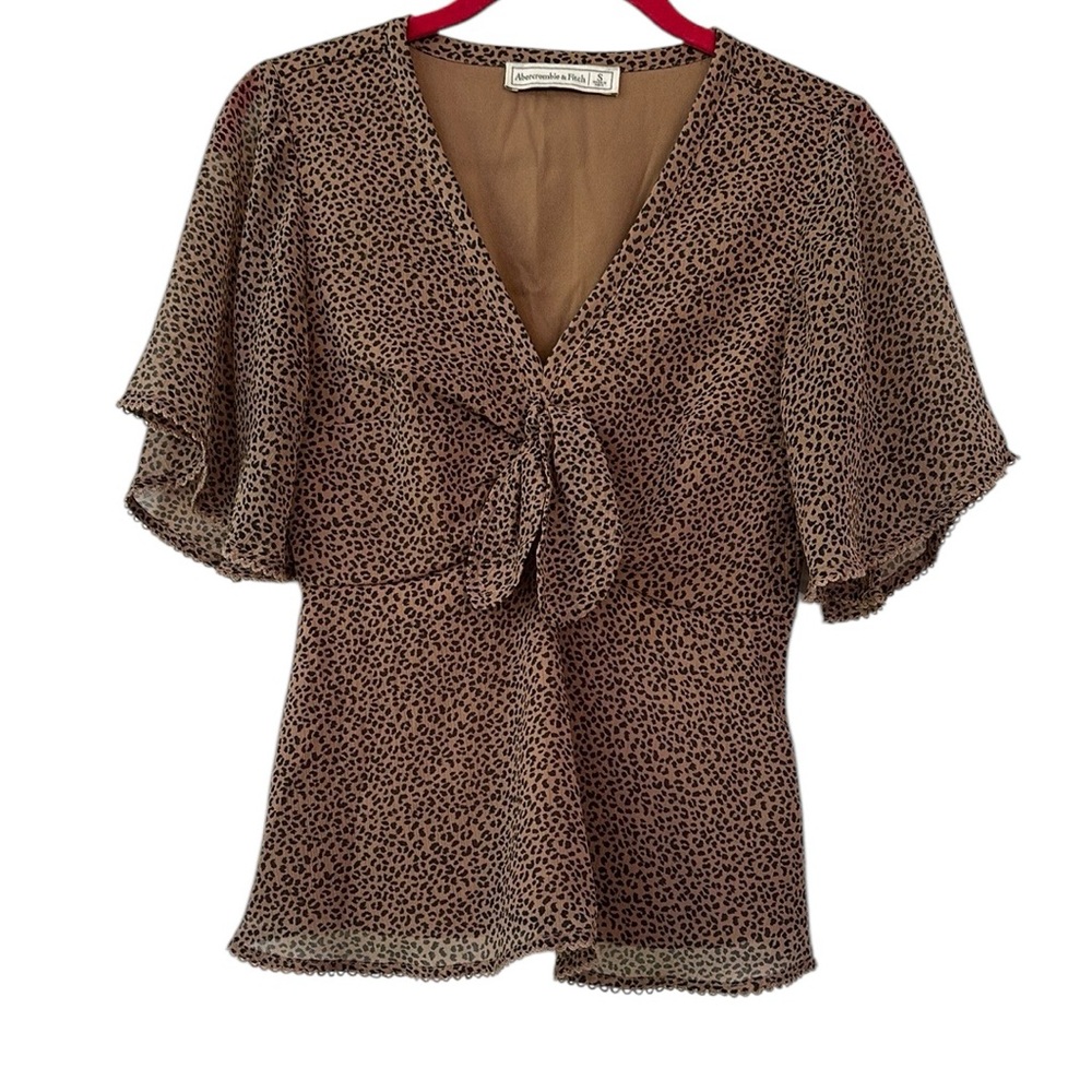 Abercrombie & Fitch Brown Leopard Print Top